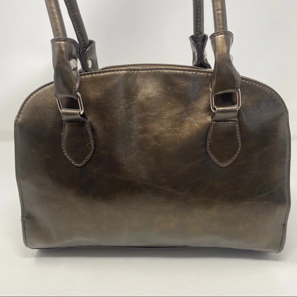 ELLEN TRACY 3 Compartment Bronze Tote Handbag